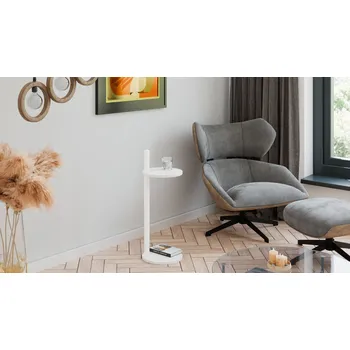 Toaletní stolek Nábytek PEGAS s.r.o. Pomocný stolek Claro kulatý průměr 30 cm - různé barvy na výběr - Bílý Mat, Bílý Mat