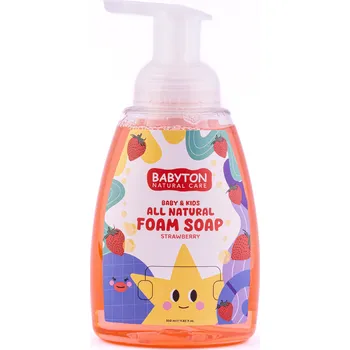 Mýdlo Babyton Dětské pěnové mýdlo na ruce Jahoda (350 ml) - pro hravé mytí rukou