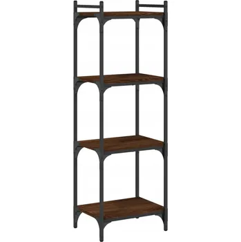 Knihovna Knihovna s nastavitelnými nožičkami, hnědý dub, 40x30x120 cm