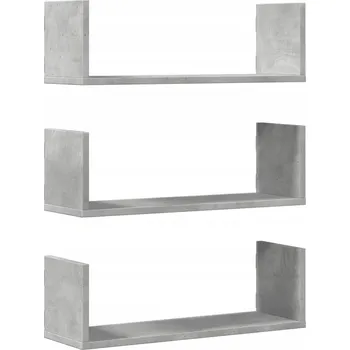 police Dřevěná police G02V 2 x 2 cm betonový vzhled