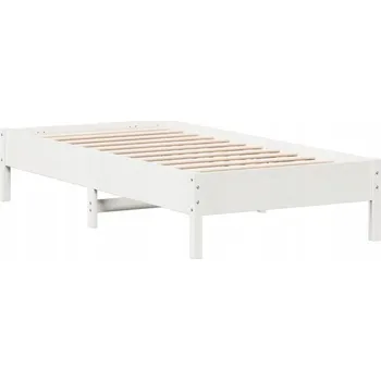 Postel Bílá postel z masivního borovicového dřeva 195,5 x 80,5 x 36,5 cm