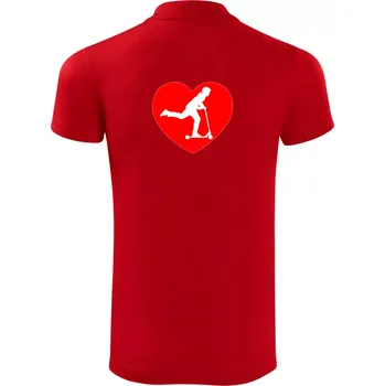 Pánská košile Koloběžka srdce - Polokošile Victory sportovní (dresovina) - 2XL ( Červená )