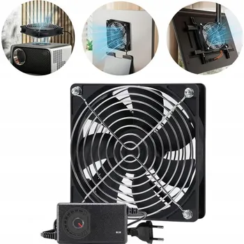 Domácí ventilátor Tichý 12V Ventilátor s Regulací Otáček pro AV a Síťové Skříně