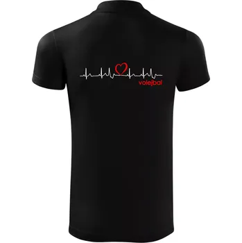 Pánská košile Moje srdce bije pro Volejbal - Polokošile Victory sportovní (dresovina) - S ( Černá )