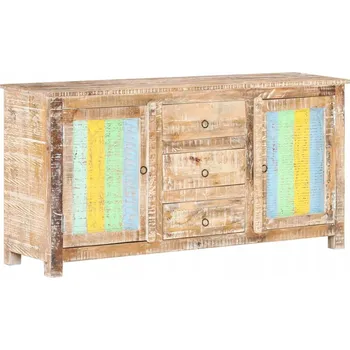 Komoda Vintage skříňka z akáciového dřeva 151x40x75 cm, 2 dvířka, 3 zásuvky