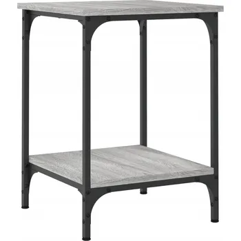 Konferenční stolek Konferenční stolek s policemi, dřevotříska, šedý dub Sonoma, 40x40x55 cm