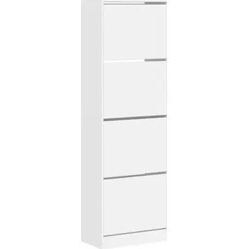 Botník Botník s výklopnými zásuvkami, bílá, 60x34x187,5 cm