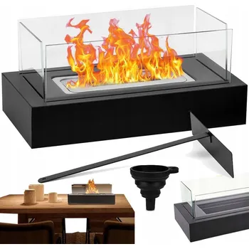 Biokrb MINI BIOETANOL STOLNÍ 35 CM VOLNĚ STOJÍCÍ KRB ČERNÝ PRO OBÝVACÍ POKOJ A TERASU