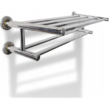 Držák na ručník Věšák na ručníky z nerezové oceli, 6 tyček, 61x23x16 cm