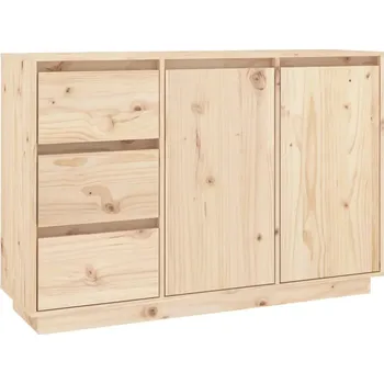 Šatní skříň Dřevěná Borovicová Skříňka 111x34x75cm se 2 Dvířky a 3 Zásuvkami