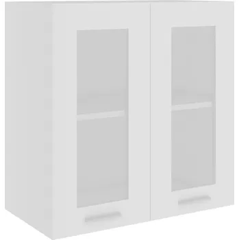 Kuchyňská skříňka Kuchyňská závěsná skříňka Lyon s prosklenými dvířky, bílá, 60x31x60 cm