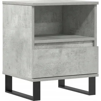 Noční stolek Noční stolek na bázi dřeva s kovovými nohami, betonu šedý, 40x35
