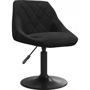 Jídelní židle Otočná jídelní židle z aksamitu, černá, 46x44x(62,5-77,5) cm