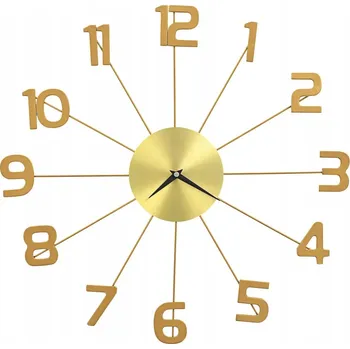 Hodiny Nástěnné hodiny, kovové, 50 cm, zlaté