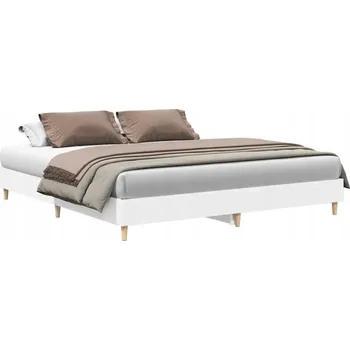 Postel Rám postele nízký 203 x 183 x 25 cm, bílý, dřevotříska