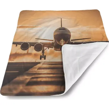 deka Sablio Deka pro miminko Letadlo přistávající při západu slunce - 80x100 cm