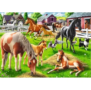 Puzzle Ravensburger puzzle Šťastní koně 60 dílků