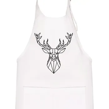 Kuchyňská zástěra Geometrie - jelen - Dětská zástěra na vaření - Univerzální velikost ( Bílá )