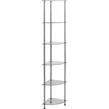 Komoda 6-patrový regál, průhledný, 30x30x160 cm, s