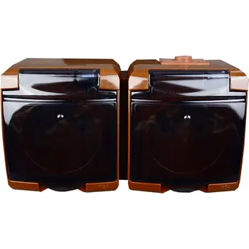 Elektrická zásuvka Dvojitá zásuvka s uzemněním, povrchová montáž, hnědá 4GHE-2d Karlik Junior IP54