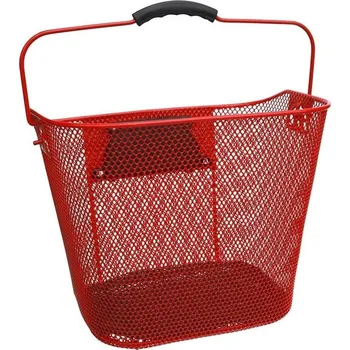 košík na kolo Koš přední oválný s klipem a držadlem červený