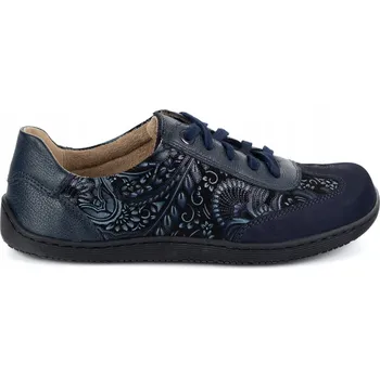 Dámské tenisky BAREFOOT dámské kožené minimalistické boty 1287 tmavě modré 40