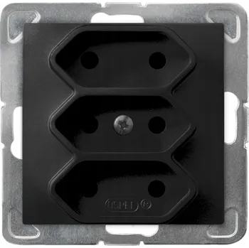 Elektrická zásuvka Elektrická Zásuvka nástěnná Ospel černá