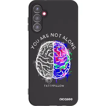 Pouzdro na mobilní telefon Picasee silikonový černý obal pro Samsung Galaxy A14 5G A146P - Brain - White