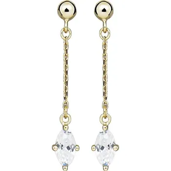 Náušnice Zlaté visací náušnice s bílým topazem Maritza