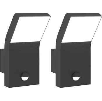 Nástěnné svítidlo Venkovní LED nástěnné svítidlo s PIR senzorem pohybu, 10x15x22 cm, černé