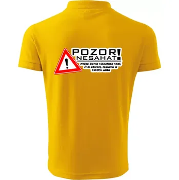 Pánská košile Pozor nesahat - moje žena - Polokošile pánská Pique Polo 203 - 5XL ( Žlutá )