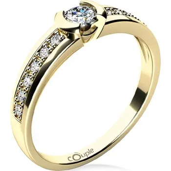 Prsten Couple, Zásnubní prsten Marylin ze žlutého zlata a zirkonů, vel. 55, prům. 17.5 mm, 585-68-1-4229.0Z00.0.55.001