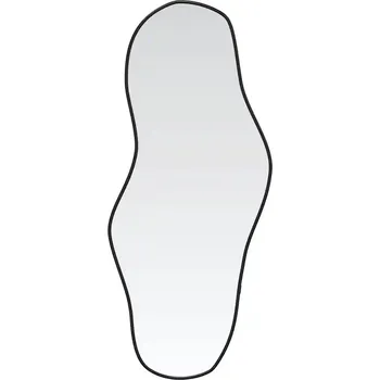 Zrcadlo Zrcadlo nástěnné s rámem z PVC, černé, 80 x 35 cm, tloušťka skla 4 mm