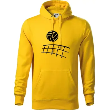 Pánská mikina Volejbalová síť - Mikina pánská Cape s kapucí - S ( Žlutá )