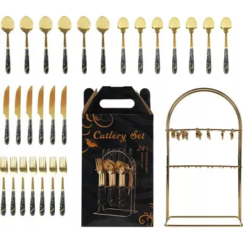 Příbor 24dílná SADA PŘÍBORŮ Z NEREZOVÉ OCELI PREMIUM SADA PŘÍBORŮ