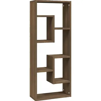 police Nástěnná police z dřevotřísky, hnědý dub, 36x16x90 cm, 40 kg