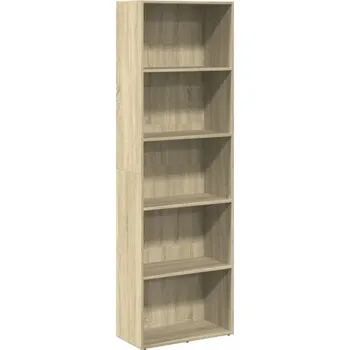 Knihovna Knihovna s otevřenými policemi, dřevotříska, dub Sonoma,