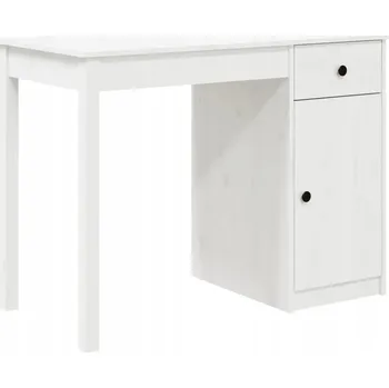 Psací stůl Psací stůl z masivního borovicového dřeva bílý 100x50x75 cm