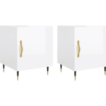 Noční stolek Noční stolek s dvířky, bílý, 40x40x50 cm, dřevotříska