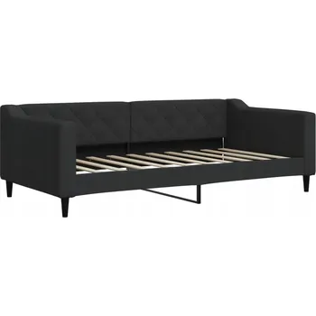 Pohovka Černá pohovka s funkcí spaní 212 x 100 x 67 cm, látka, kov, dřevo