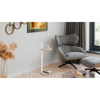 Toaletní stolek Nábytek PEGAS s.r.o. Pomocný stolek Claro kulatý průměr 30 cm - různé barvy na výběr - Dub Sonoma, Bílý Mat