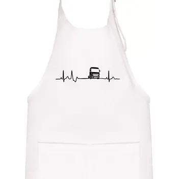 Kuchyňská zástěra Moje srdce bije pro kamión - Dětská zástěra na vaření - Univerzální velikost ( Bílá )
