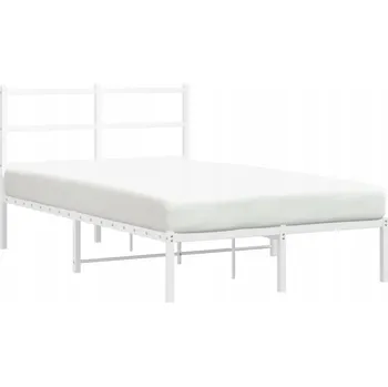 Postel Bílý kovový rám postele 196 x 125 x 90 cm, úložný prostor