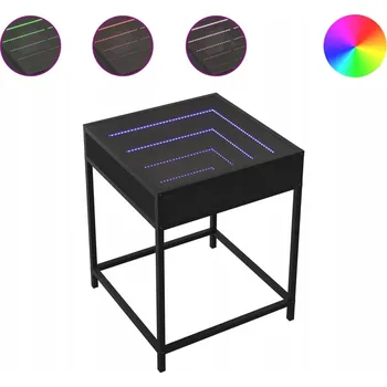 Konferenční stolek Konferenční stolek Infinity s RGB LED osvětlením, 40x40x51 cm, černý