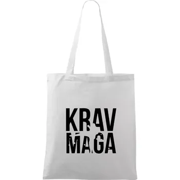 Nákupní taška Nápis Krav Maga - Taška bavlněná - 42 x 38 cm ( Bílá )