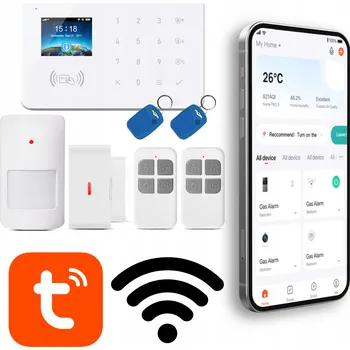 Sada domovního alarmu DOMÁCÍ ALARM DO GARÁŽE POHYBOVÝ SENZOR DÁLKOVÉ OVLÁDÁNÍ PROTI VLÁMÁNÍ TUYA SMART HOME