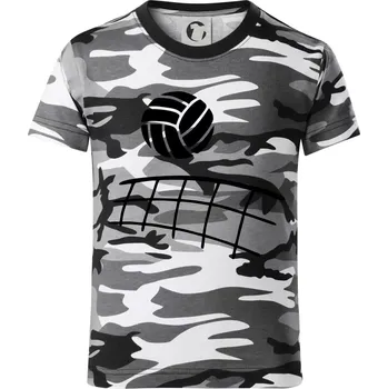 Chlapecké tričko Volejbalová síť - Dětské maskáčové triko - 134 cm/8 let ( Šedý maskáč )