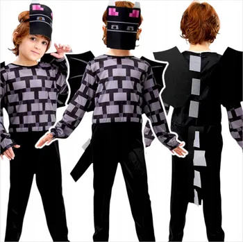 Karnevalový kostým KOSTÝM PRO CHLAPCE Z HRY SMOK ENDERDRAGON PIXELOVÝ KOSTÝM MASKA