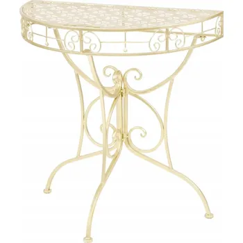 Konferenční stolek Půlkulatý odkládací stolek ve vintage stylu, zlatý, kovový, 72x36x74 cm