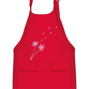 Kuchyňská zástěra Pampeliška - Dětská zástěra na vaření - Univerzální velikost ( Červená )
